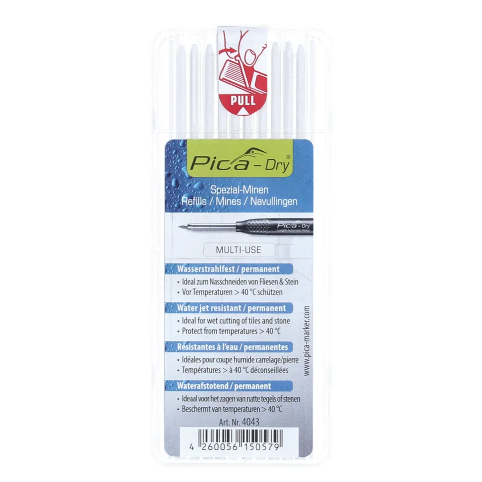 Pica DRY especial plomos resistentes los chorros de agua blanco 10 piezas (4043) Pica-Marker