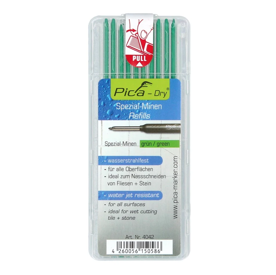Pica DRY especial plomos resistentes los chorros de agua verde 10 piezas (4042) Pica-Marker