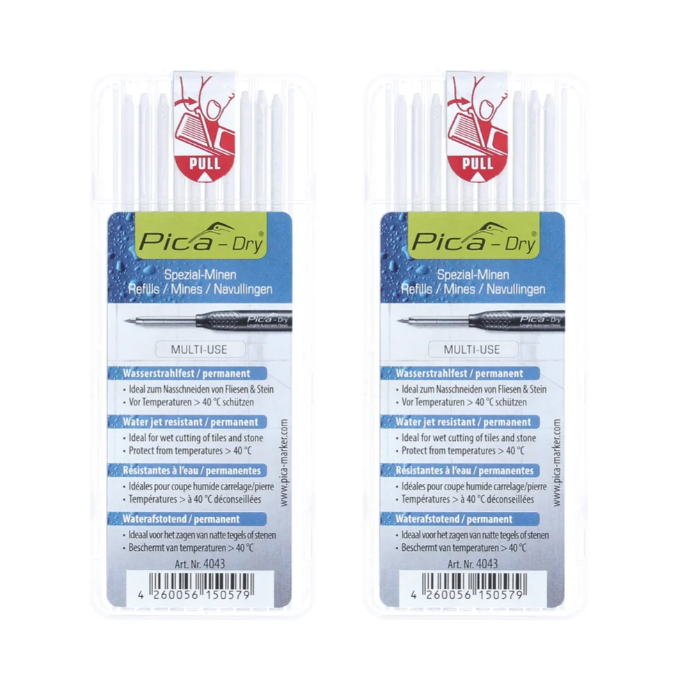 Pica DRY especial plomos resistentes los chorros de agua blanco 20 piezas (2x 4043) Pica-Marker