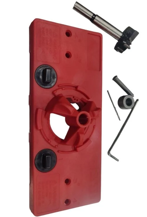 Plantilla jig para realizar perforaciones de bisagras