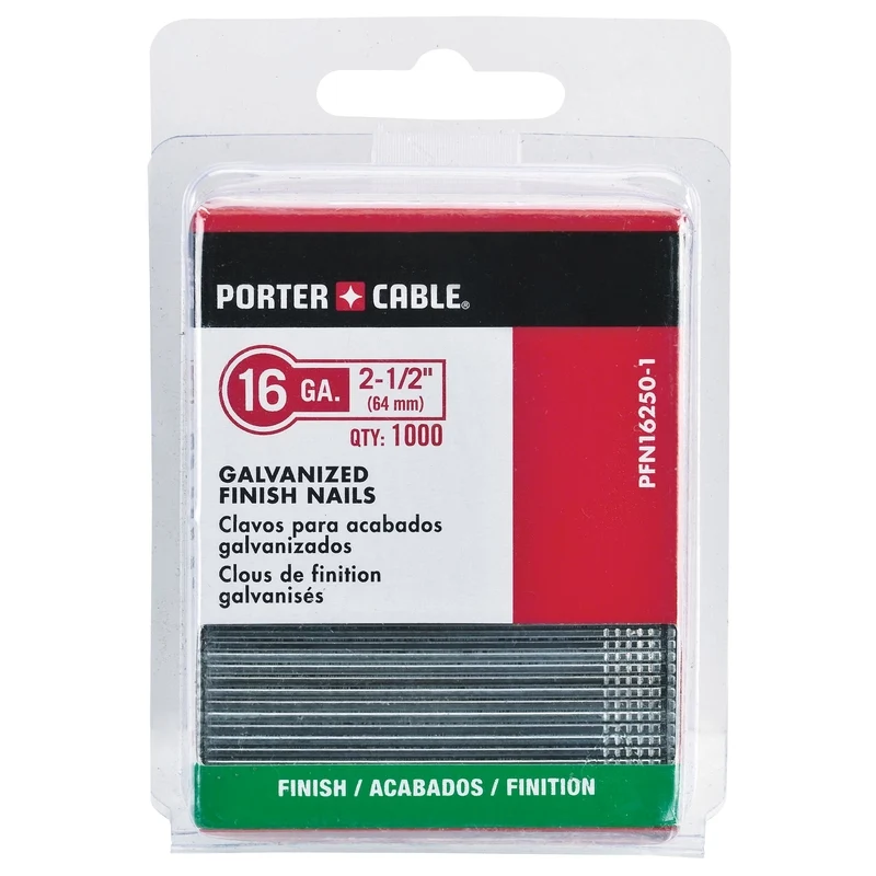 Clavos de acabado de 2-1/2" de calibre 16 Porter Cable