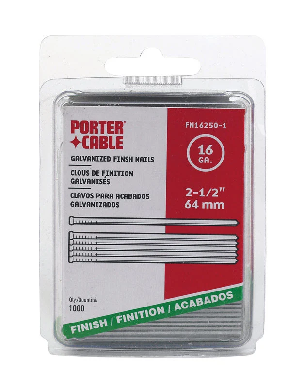 Clavos de acabado de 2-1/2" de calibre 16 Porter Cable