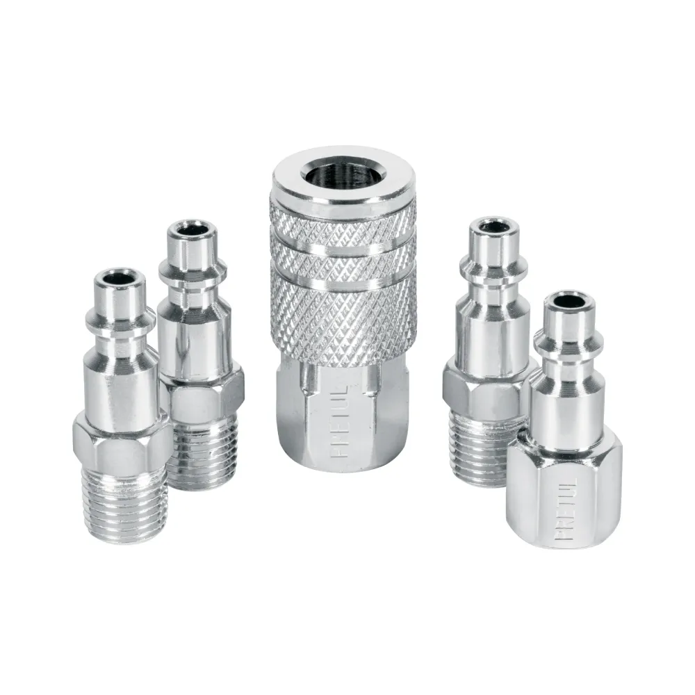 Juego de 4 conectores y 1 cople para compresor, Pretul 27021 CORAL-5P