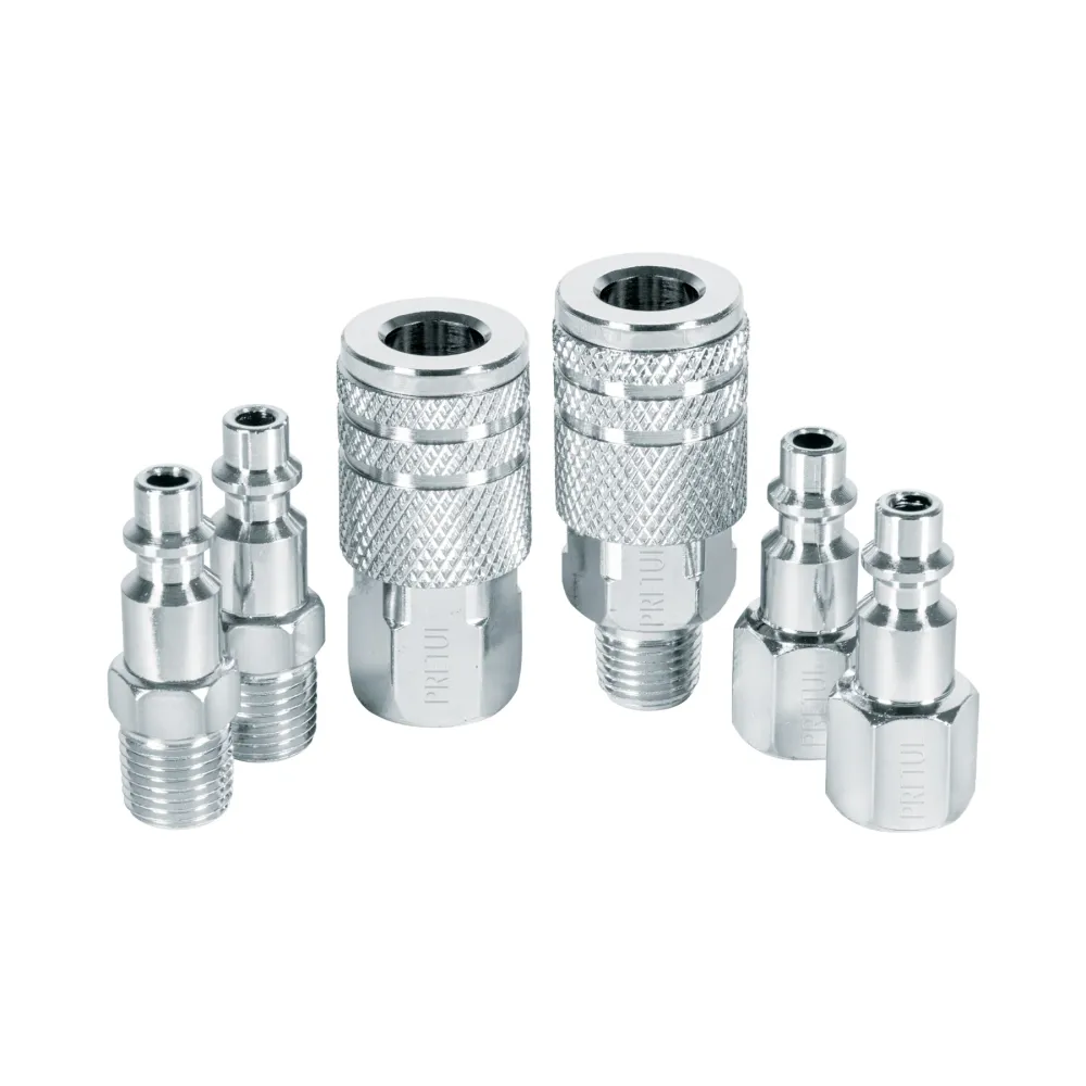 Juego de 4 conectores y 2 coples, compresor de aire, Pretul 27030 CORAL-6P