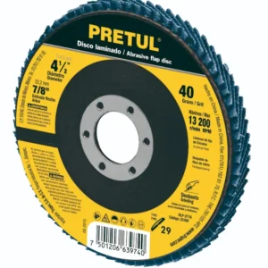 Pretul DLP-2716 Disco laminado, 4-1/2', grano 40, centro 7/8', Pretul