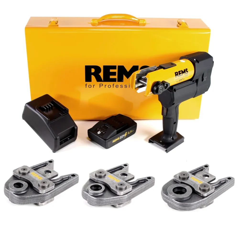 REMS prensa sin cable 22V ACC + 1x baterí recargable 2,5Ah + cargador rápido + alicates de prensar Standard TH16, 20, 26 e...