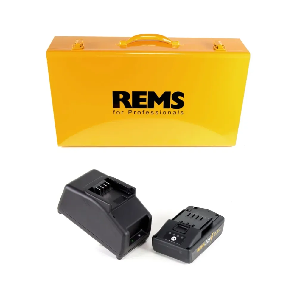 REMS prensa sin cable 22V ACC + 1x baterí recargable 2,5Ah + cargador rápido + alicates de prensar Standard TH16, 20, 26 e...