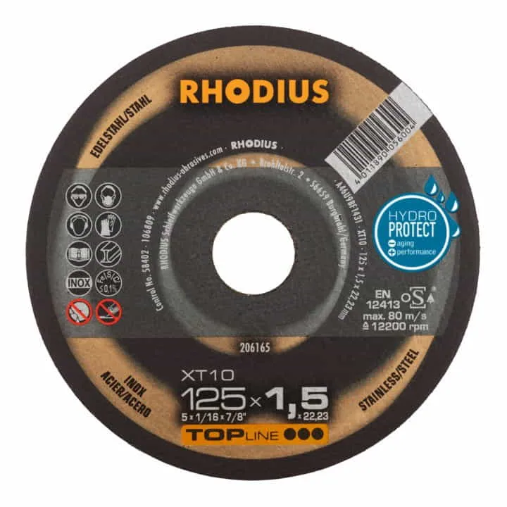 Disco de corte RHODIUS XT10 D125x1,5mm recto ( 4000841295 )