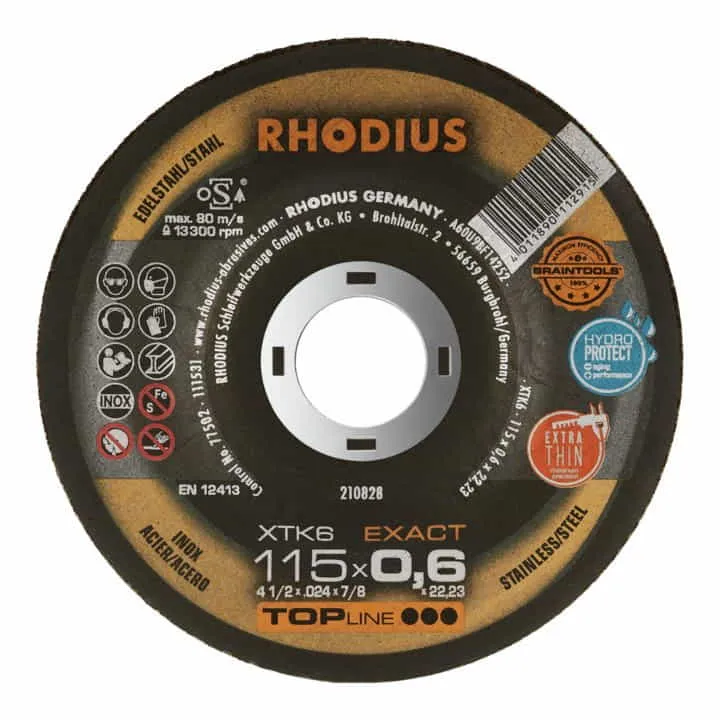 Disco de corte RHODIUS XTK6 EXACT D125x0.6mm recto ( 4000843182 )