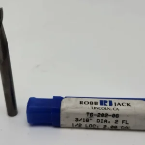 T6-202-04 Molino de vástago de 3/16" con extremo de carburo de grado Tuffy de longitud estándar de 2 flautas RobbJack
