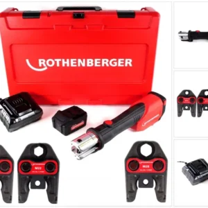 Rothenberger ROMAX 4000 Basic Set máquina de prensar sin cable 18V 34 kN + 1x baterí 4,0Ah + cargador + 3x mordazas de pre...