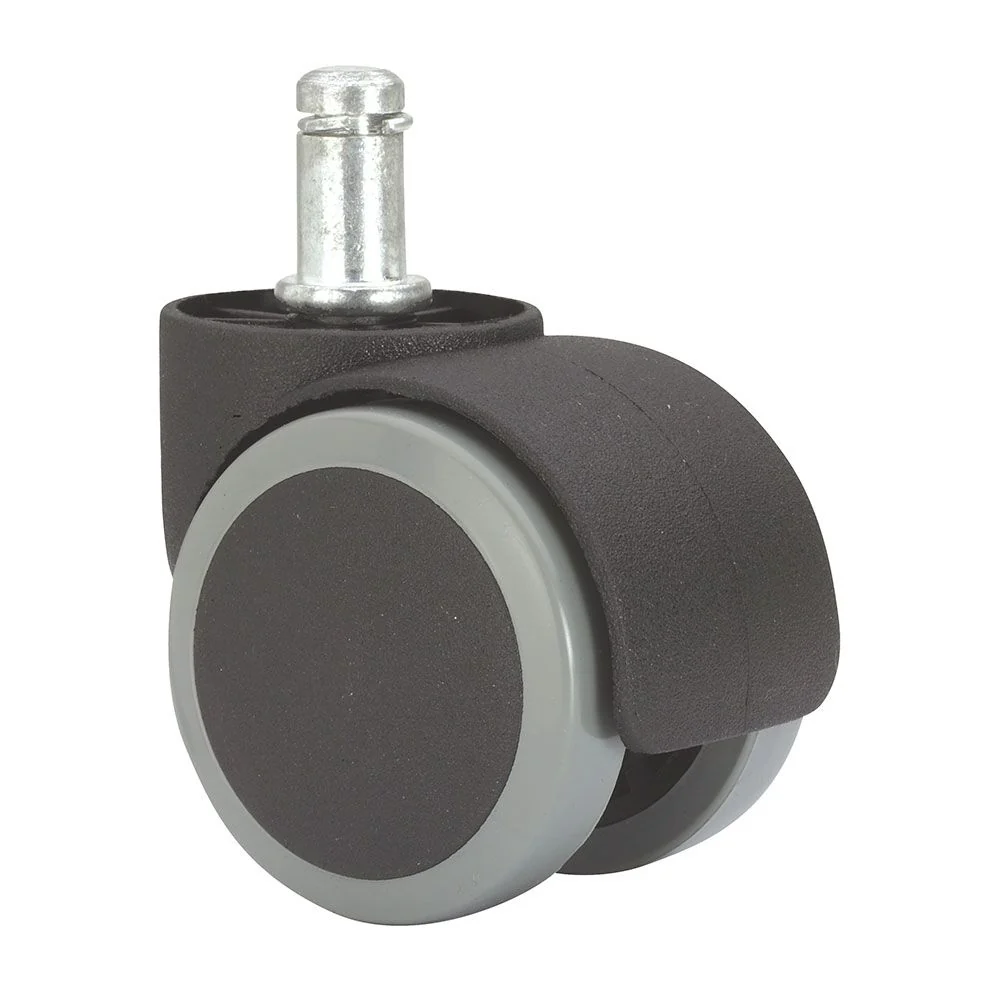 RUEDA GIRATORIA ESPIGA LISA CON ANILLA, COLOR NEGRO/GRIS, CARGA MÁX. 50 kg, 11 x 22 mm, Ø 5 cm RUEDAS ALEX