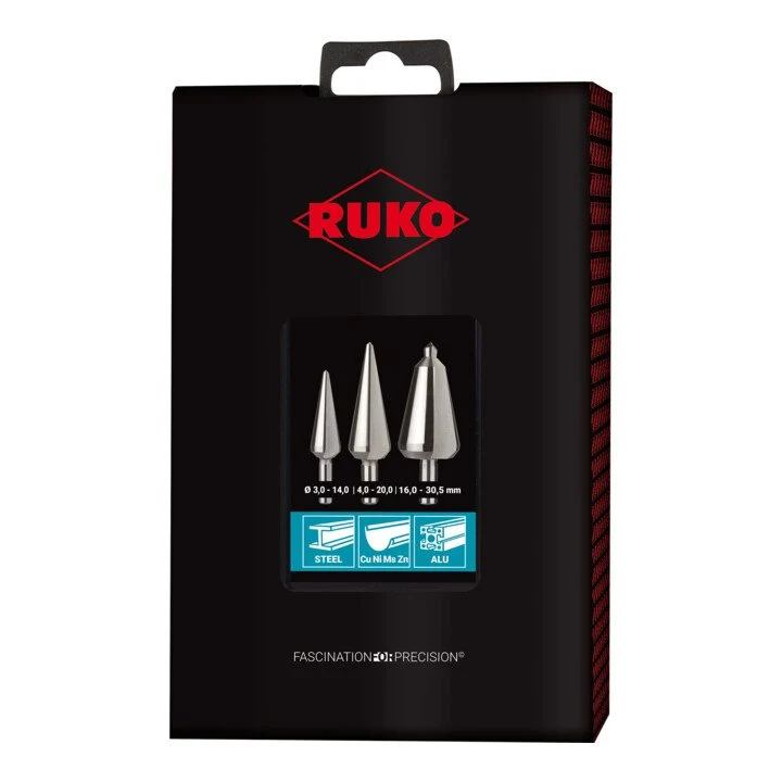 Juego de brocas RUKO para chapa 3-14 / 5-20 / 16-30,5 mm ( 4000601698 )