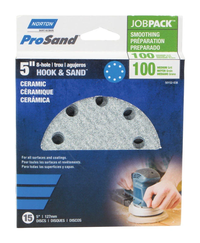 Disco de arena de 100 g y 5" (paquete de 5) SAINT-GOBAIN ABRASIVES INC