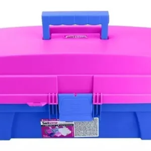 Caja Herramientas Santul Plástica 14 2 Bandejas Azul/rosa Sanhome