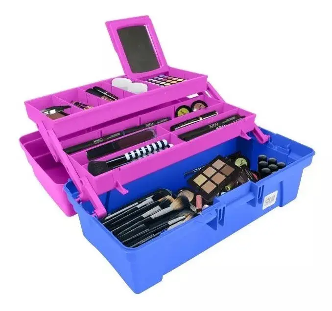 Caja Herramientas Santul Plástica 14 2 Bandejas Azul/rosa Sanhome