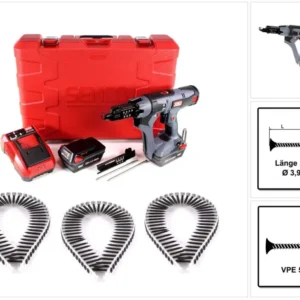 SENCO DS 5550 Atornillador baterí 18V Duraspin ( 7W2001N ) + 2x Baterí Senco 3,0 Ah + Cargador Senco + 5000x Tornillos de...