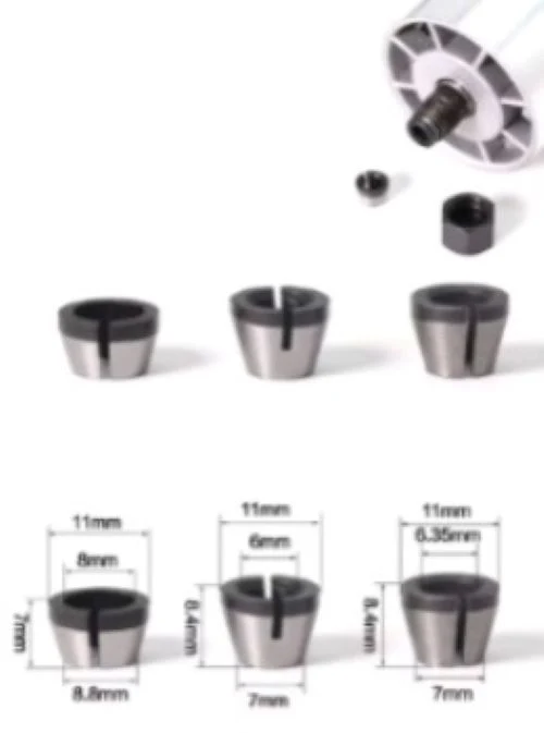 Set 3 Boquillas Para Router De Mano 6mm, 1/4 Y 8mm (copia)