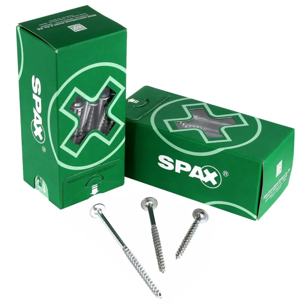 Tornillo con cabeza de arandela SPAX HI.FORCE 8,0 x 120 mm 250 piezas (5x 0251010801205) rosca completa Torx T-STAR plus W...