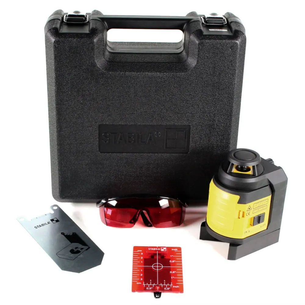 STABILA LAX 400 Láser multi-línea / Autonivelante / rojo / hasta 20 m + Gafas de visibilidad láser + Placa objetivo + sopo...