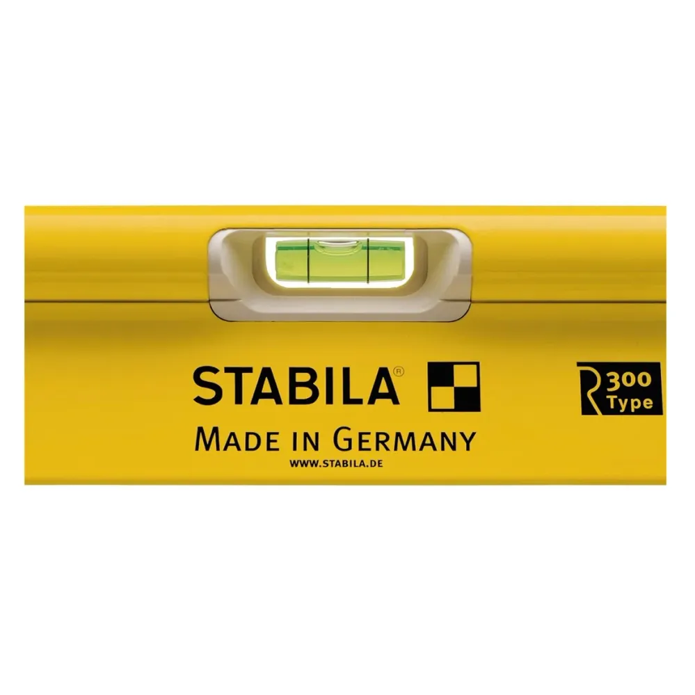 STABILA Nivel de burbuja / Tipo R 300 / 81 cm ( 18372 ) con 3 burbujas de medición: dos vertical y una horizontal