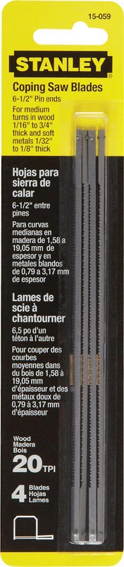 Hoja de corte de 6-1/2"20T, paquete de 4 Stanley