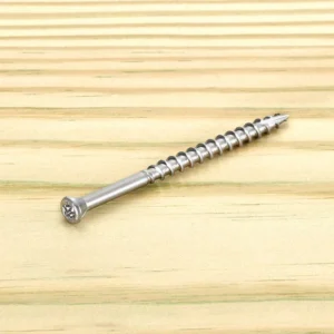 Tornillos para terraza Starborn Deckfast n.° 7 x 2-1/4 pulg. de largo, con cabeza recortada en estrella plateada, 1 lb - O...