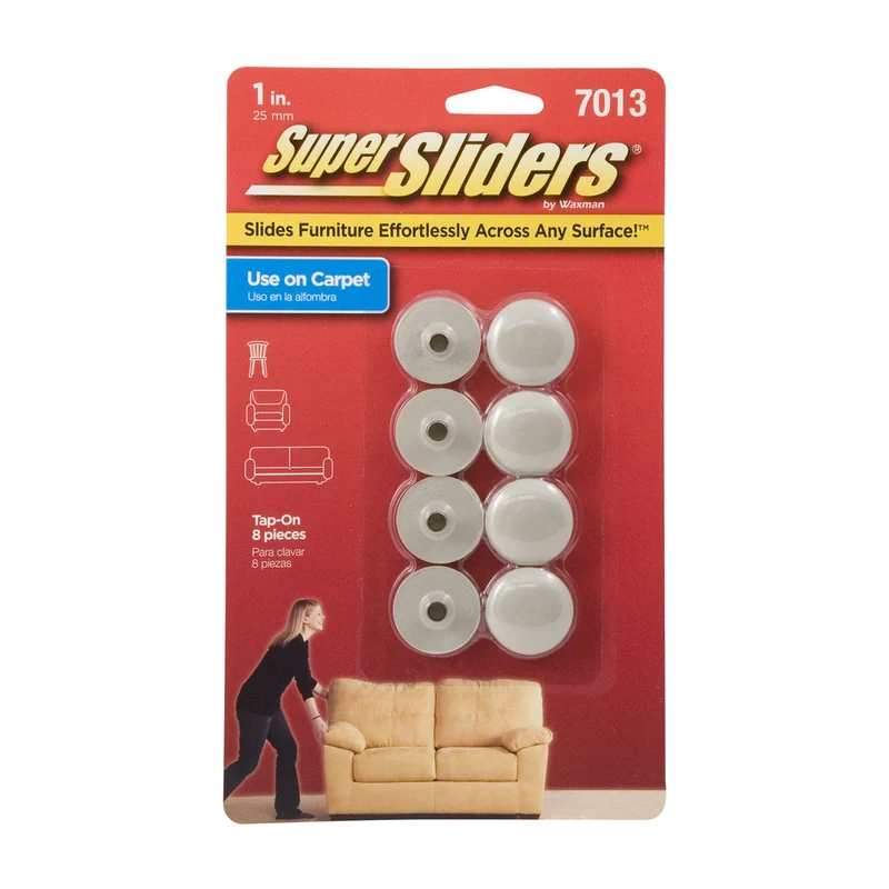 DESLIZADORES REDONDOS GRISES DE 1" DE ANCHO, PAQUETE DE 8 SuperSliders