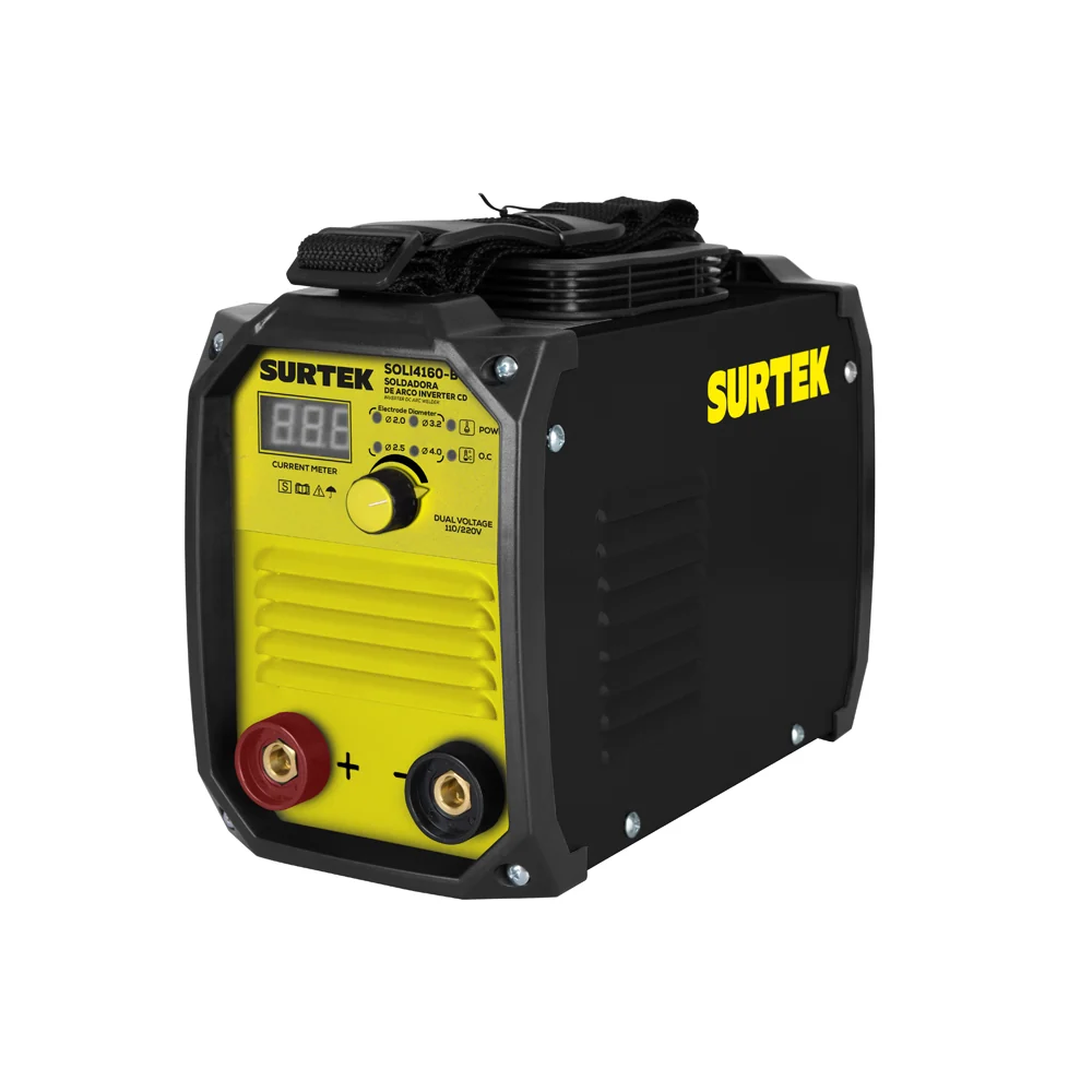 Soldadora inverter para electrodos de 1 fase bi voltaje 110 - 220 V, 160 Surtek