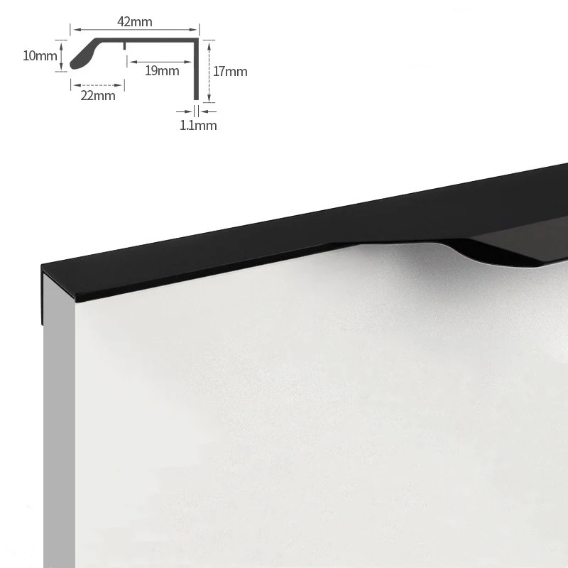 Tirador Pull aluminio negro anodizado 35cm para placa de 18mm