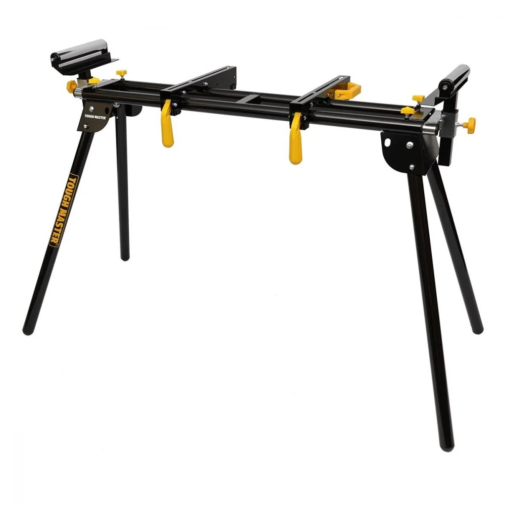 Soporte para sierra ingletadora TOUGH MASTER de 200 cm, plegable, robusto, con herrajes estables, brazos de soporte ajusta...