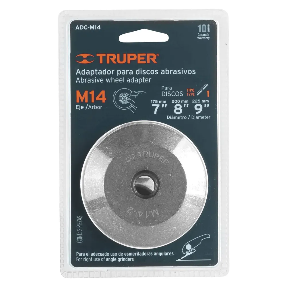Adaptador para discos abrasivos 7" 9", tipo 41, M14-2.0mm Truper