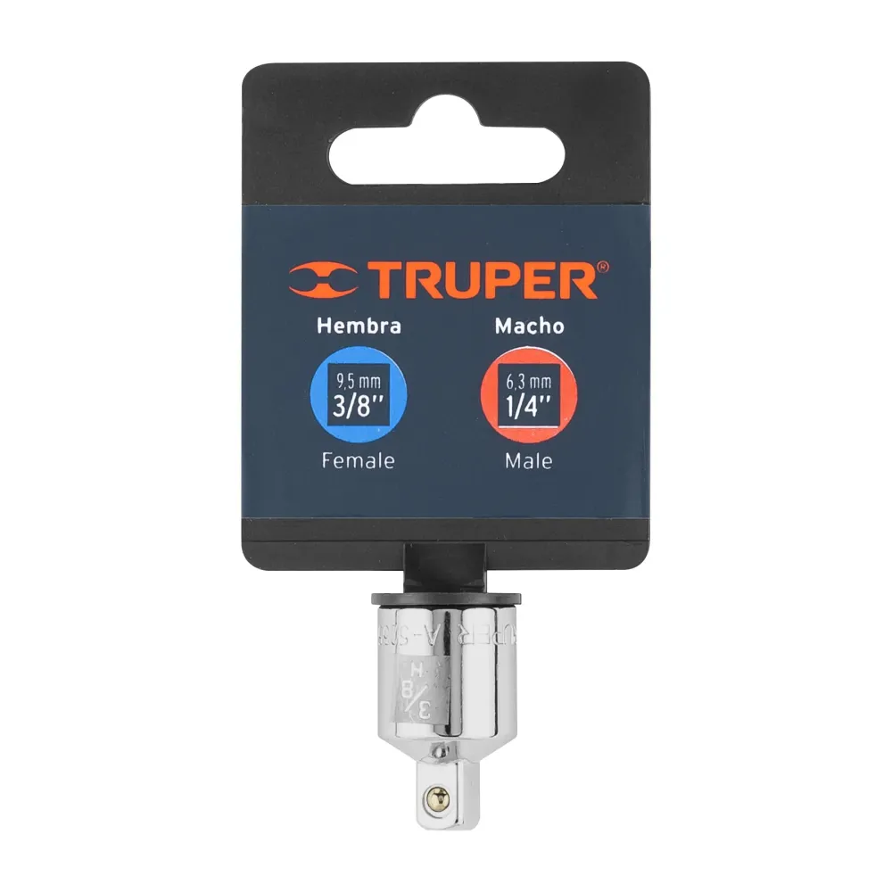 Adaptador para matraca de cuadro 3/8" cuadro 1/4", Truper