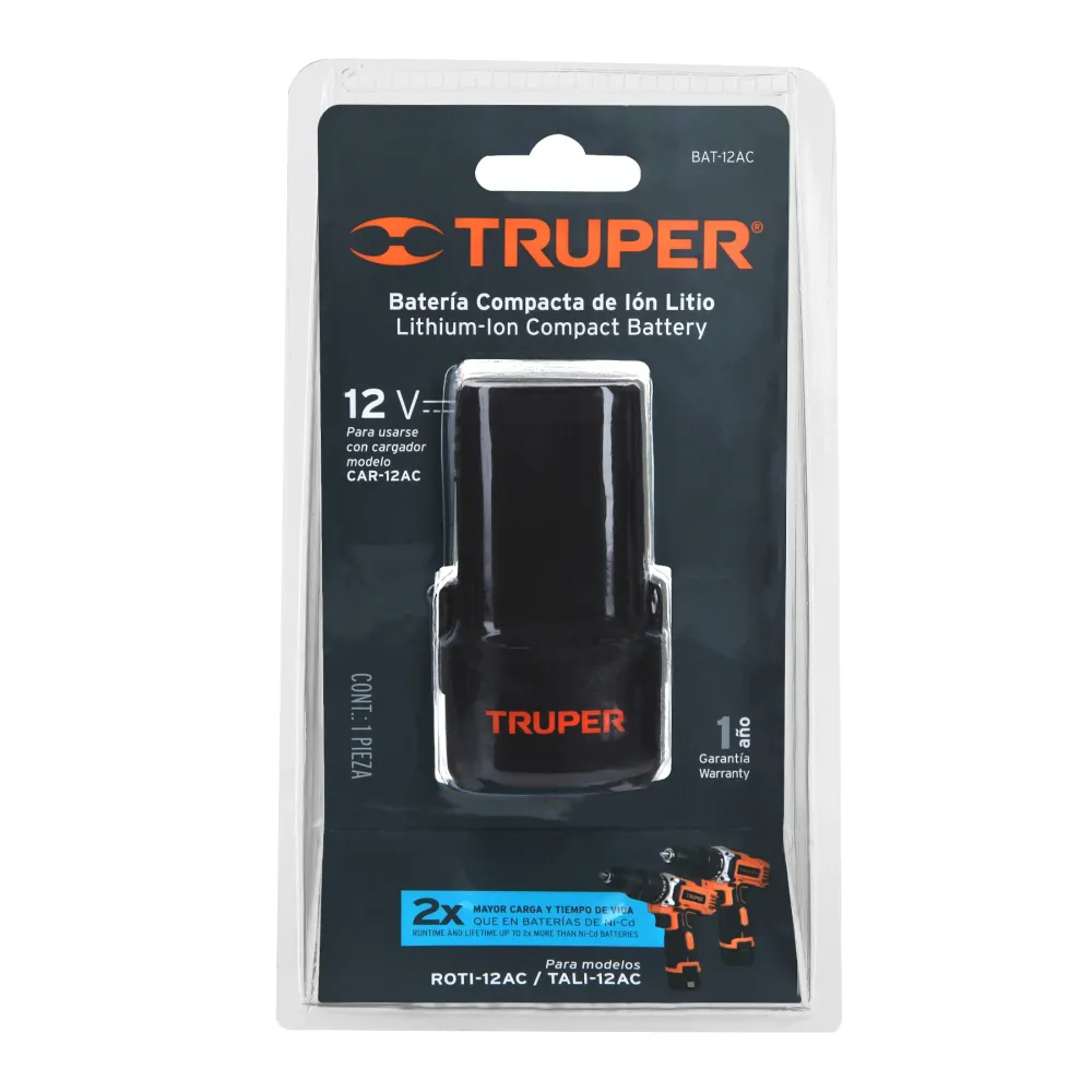 Baterí ion litio, 12V, para ROTI-12AC y TALI-12AC Truper
