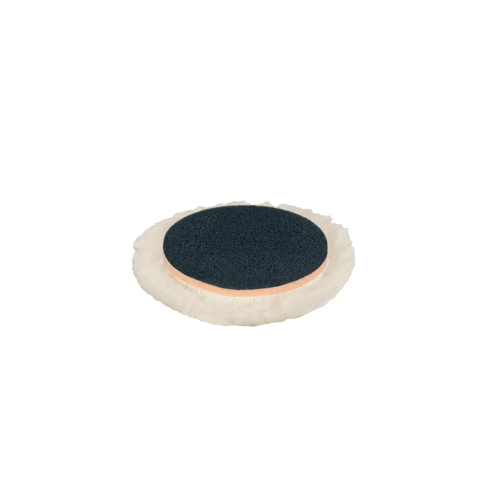 Borla para pulir de lana de 5" hook and loop, TRUPER