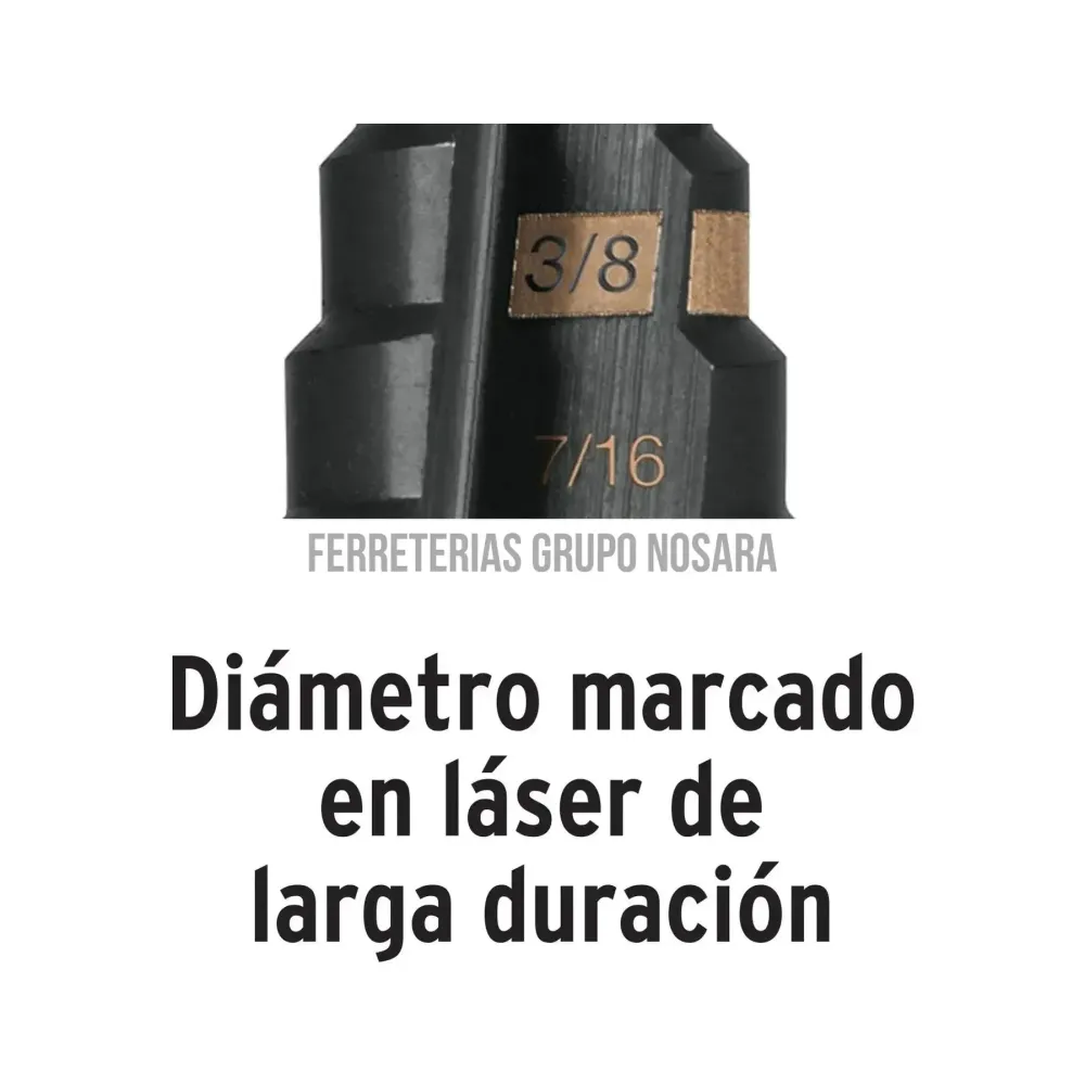 Broca escalonada óxido negro 12 escalones 3/16 7/8 TRUPER / 12125