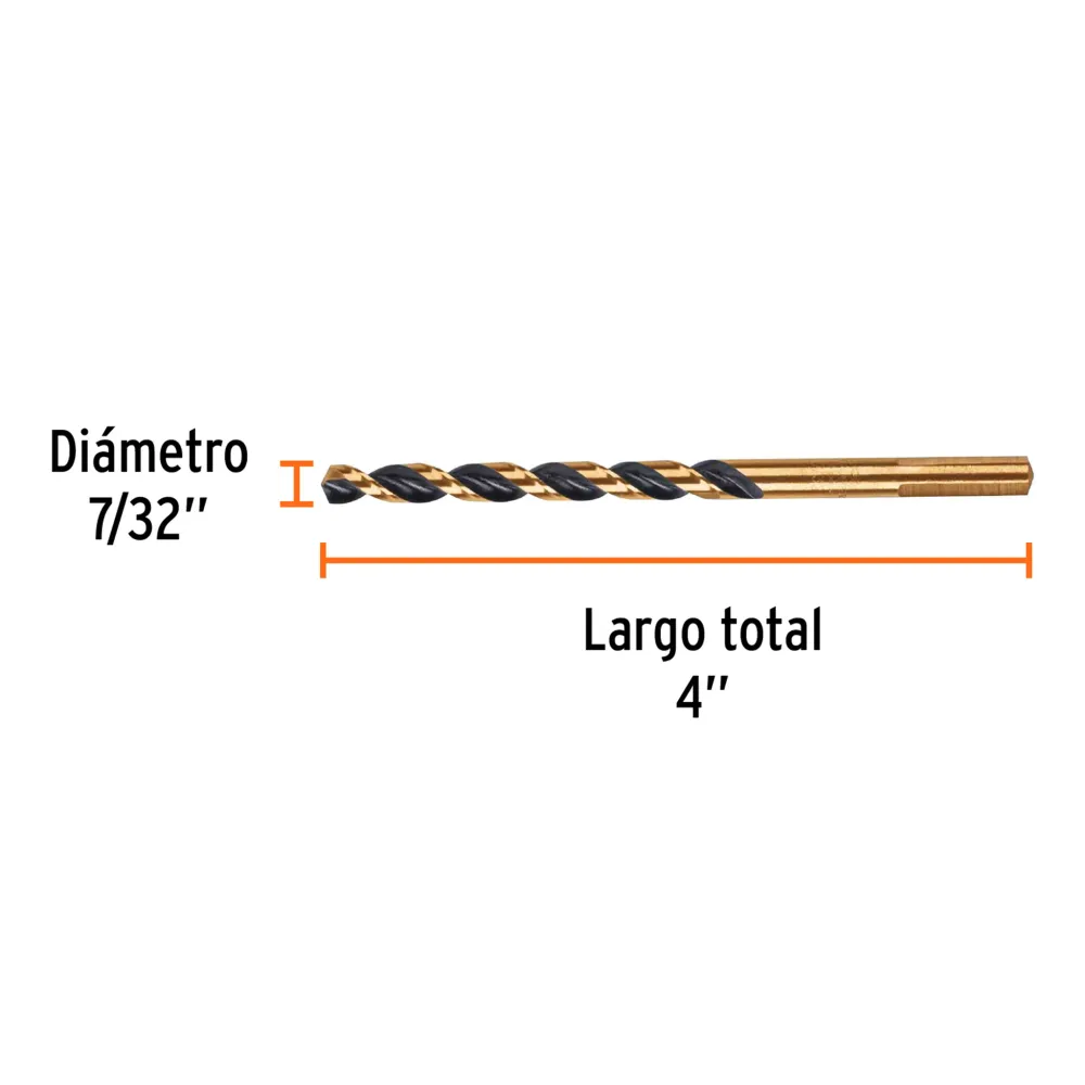 Broca hss 7/32" trugold para metal en blíster, expert truper BAV-7/32-B