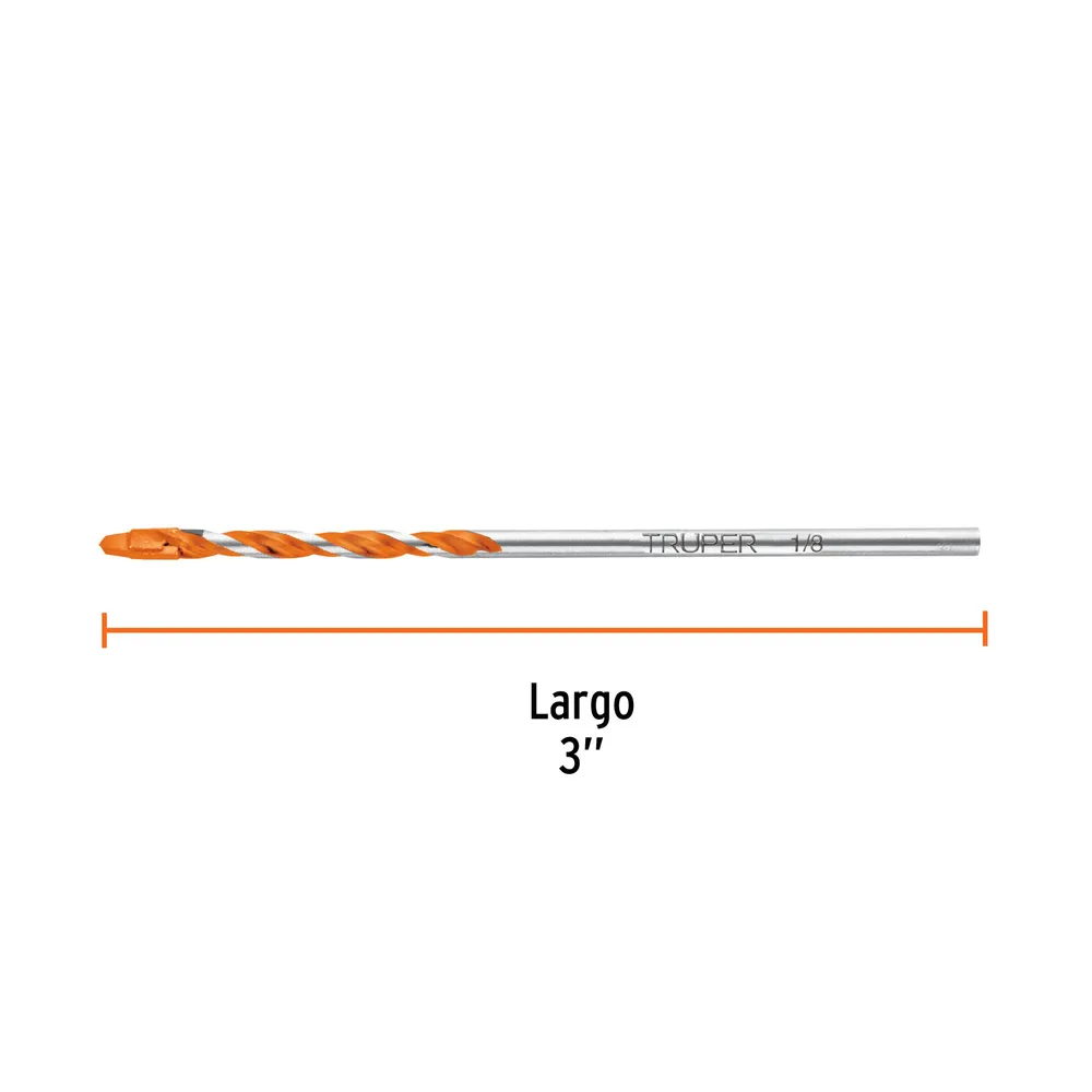 Broca multimaterial 1/8 x 3", Truper
