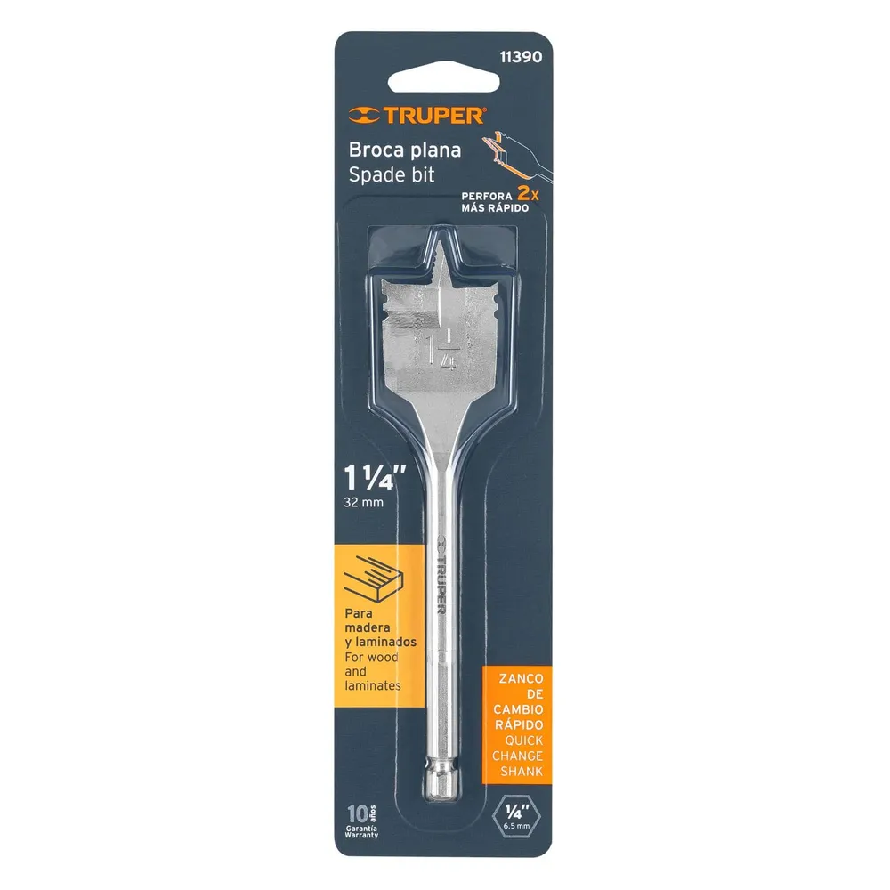 Broca paleta para madera 1-1/4" Truper