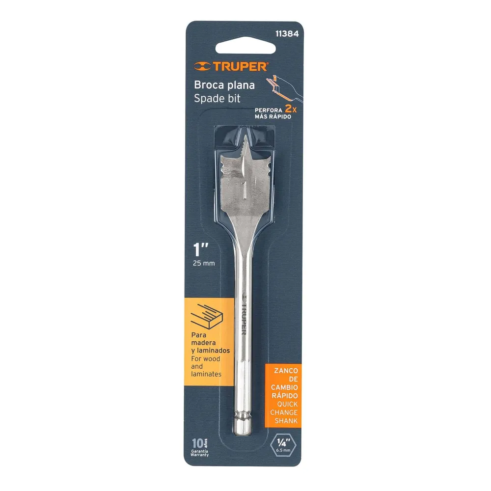 Broca paleta para madera 1" Truper
