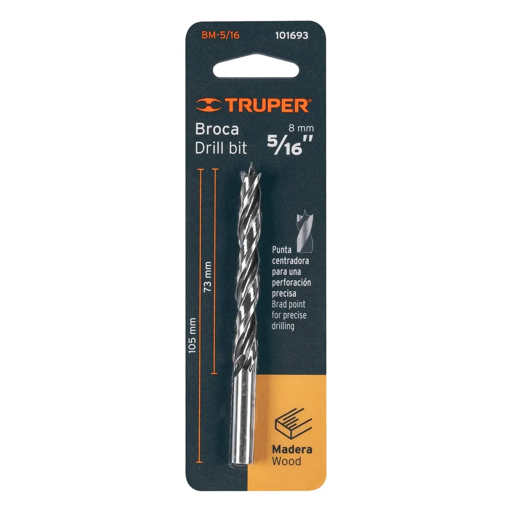 Broca para madera 5/16" Truper