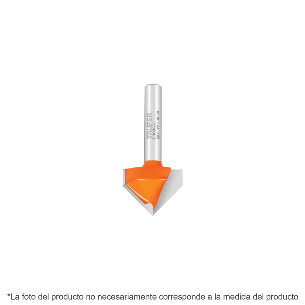 Broca para router, corte en 'V', 1/4', Truper Código: 102718