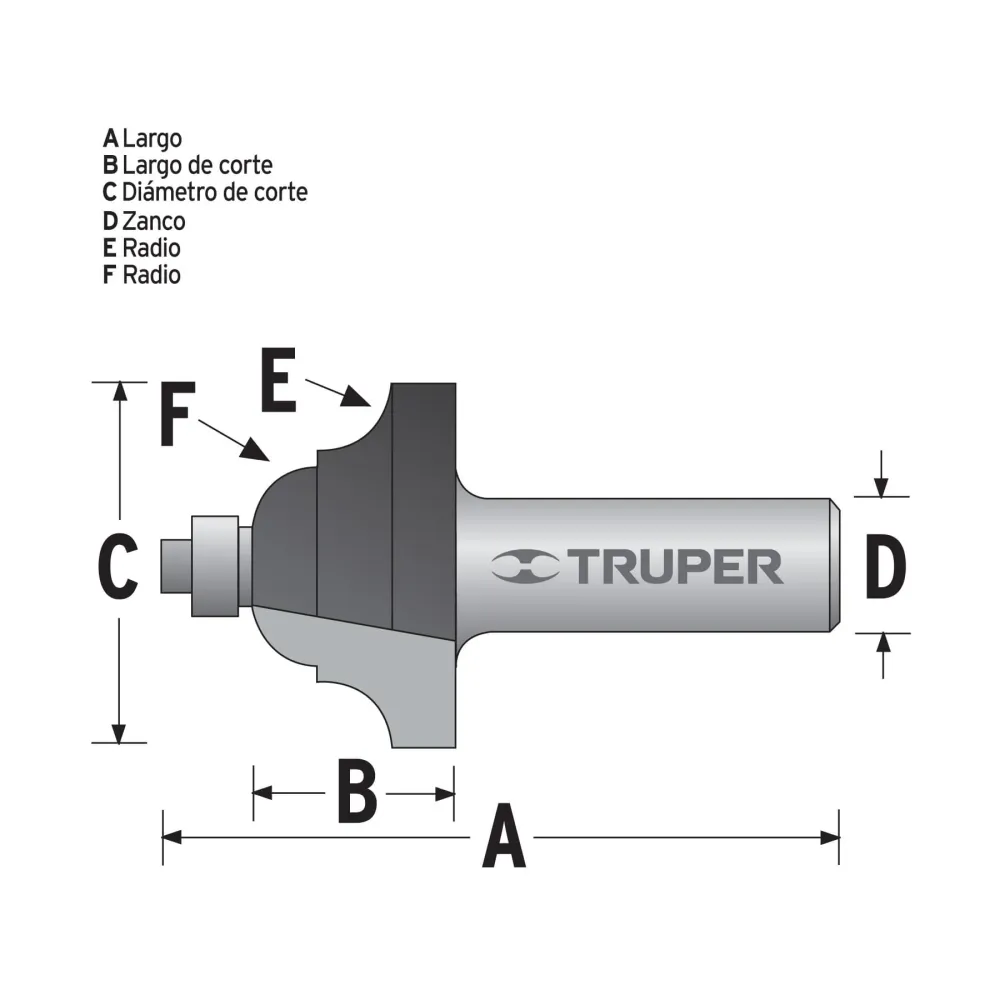 Broca Para Router, Doble Romana, 1-3/8", Con Balero, Truper