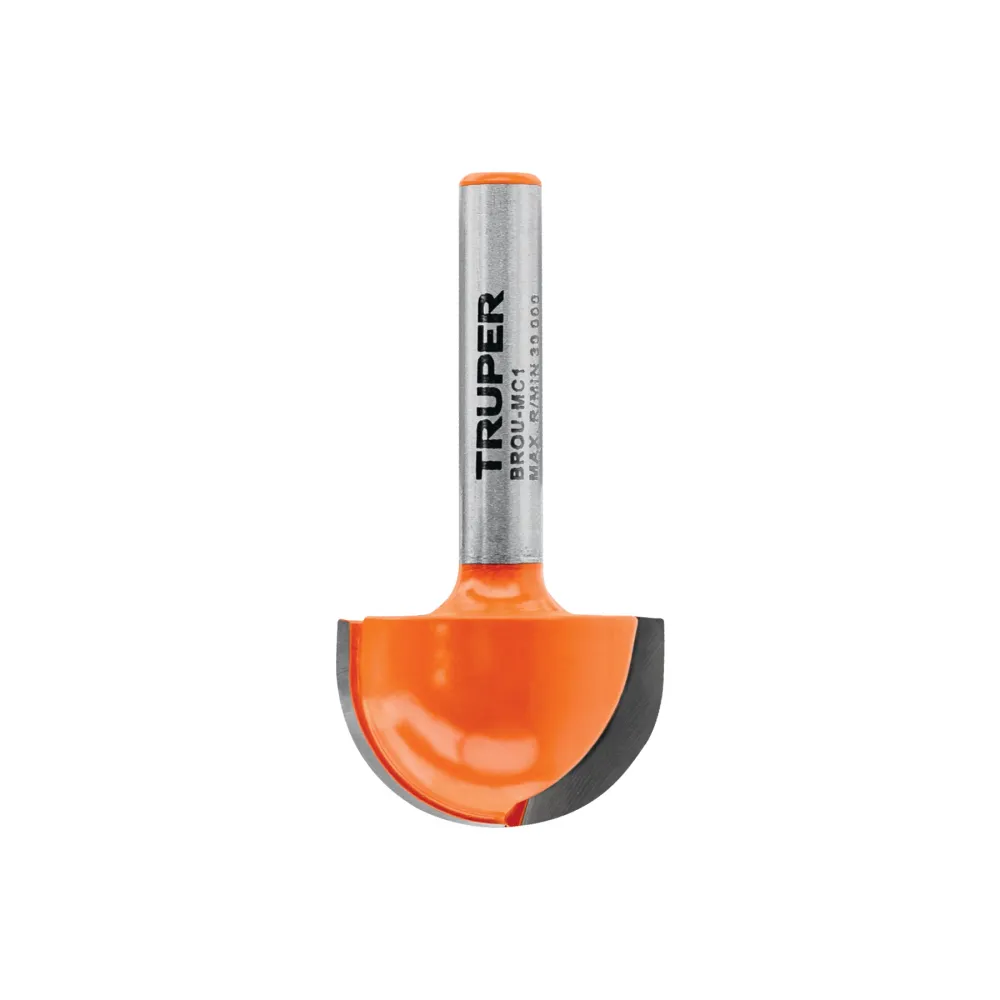 Broca para router, media cañ, 1', Truper 102723 BROU-MC1