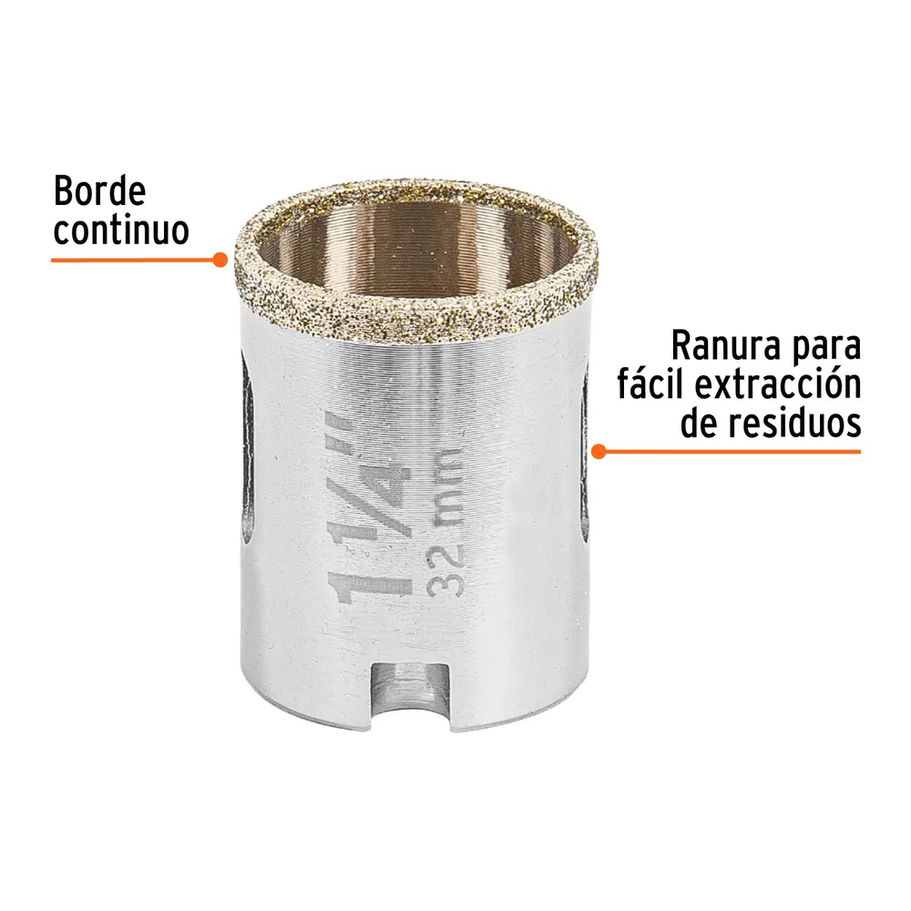 Brocasierra diamante 1-1/4' borde continuo, Truper 17128 COAZ-1-1/4