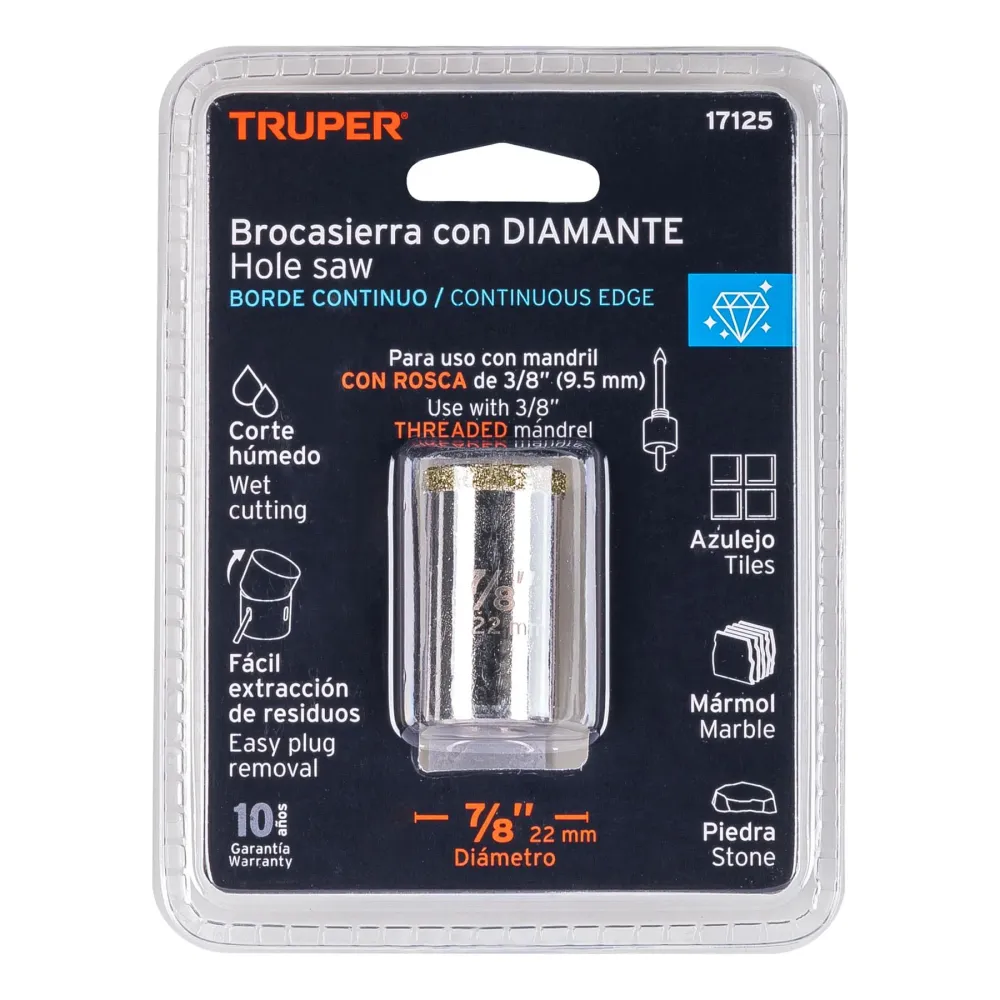 Brocasierra diamante 7/8' borde continuo, Truper 17125 COAZ-7/8