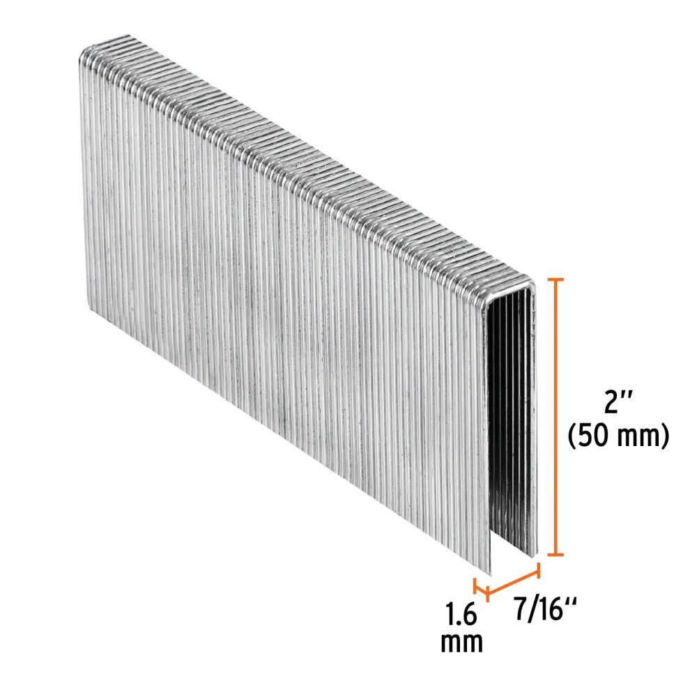 Caja con 1000 grapas corona 7/16" cal. 16, 50mm para ENNE-160 Truper
