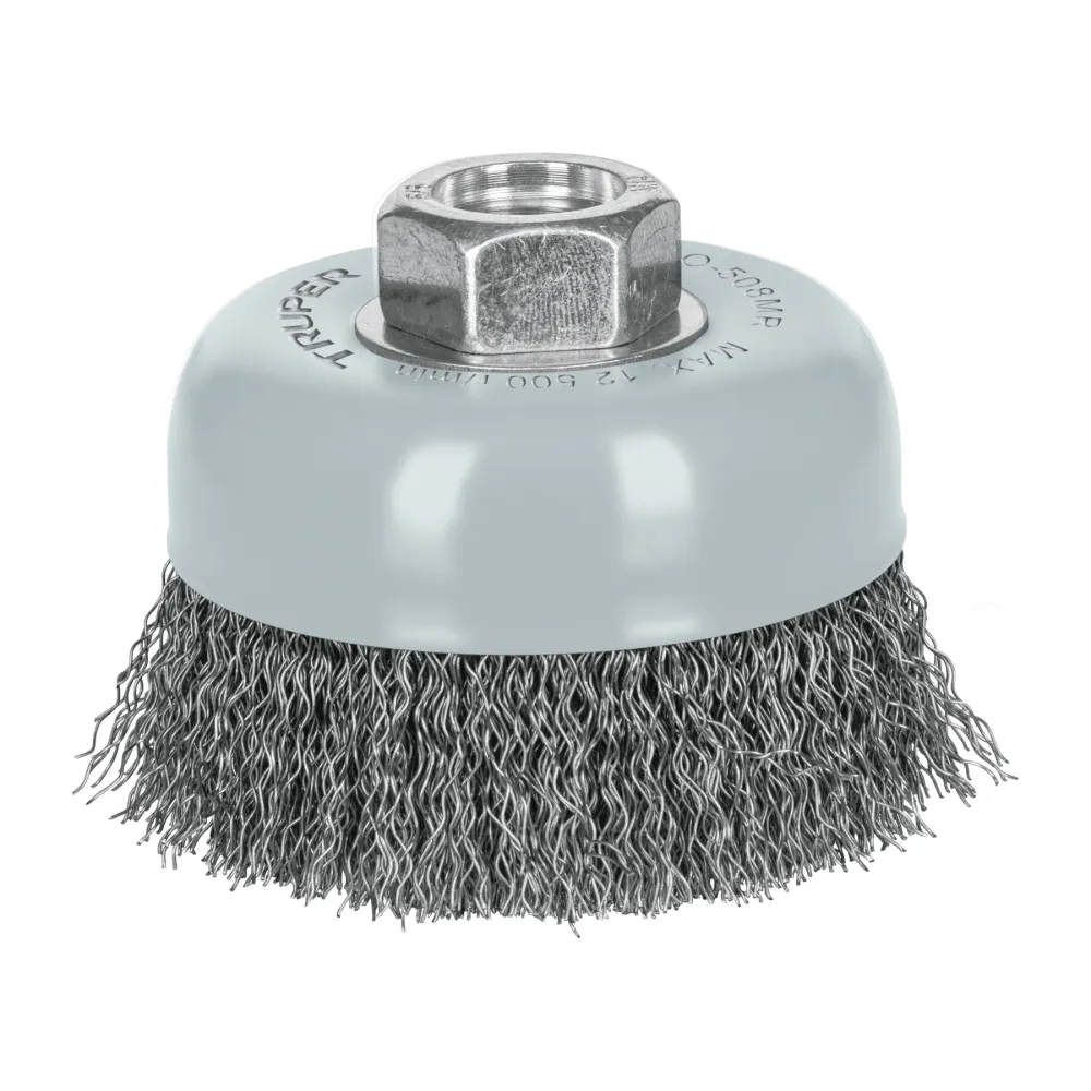 Carda copa 3' alambre ondulado fino, Multi-rosca, Truper 100857 CO-508MR
