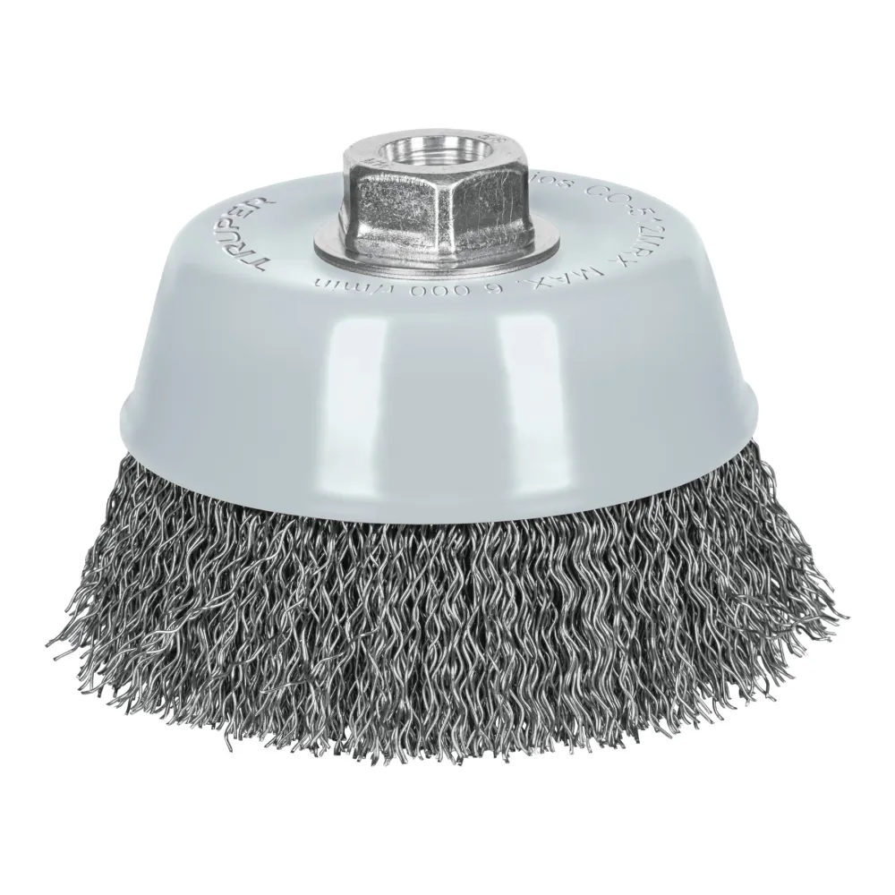 Carda copa 5' alambre ondulado grueso, Multi-rosca, Truper 100870 CO-512MRX