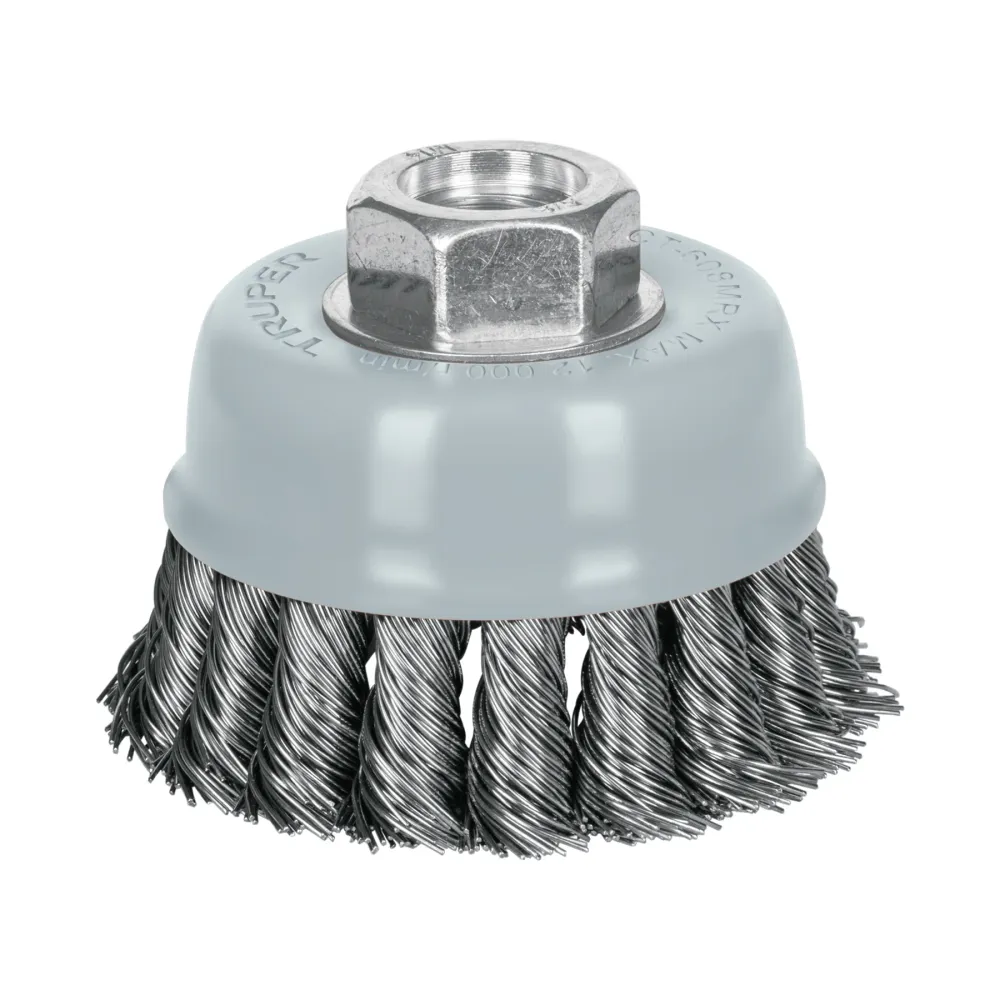 Carda copa 3' alambre trenzado grueso, Multi-rosca, Truper 100854 CT-608MRX